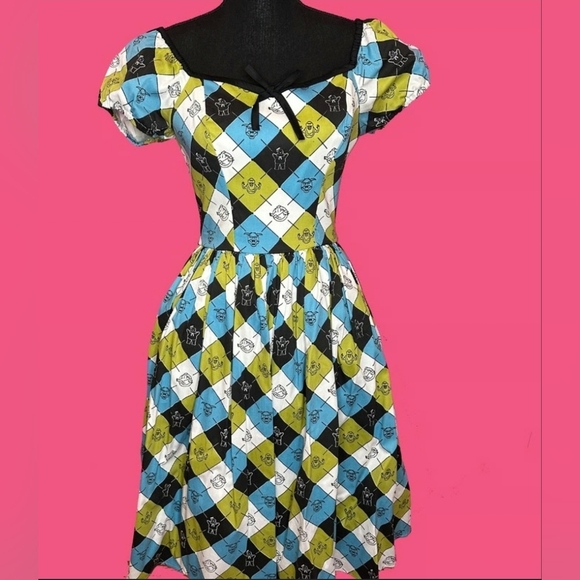Vixen by Micheline Pitt Dresses & Skirts - 💙🤍NWT Vixen By Micheline Pitt Ghostbusters Swing Dress Pinup Dress 💚🖤